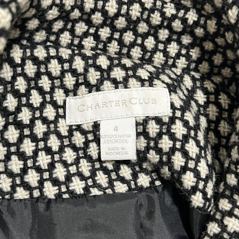 Charter Club Women's 4 Wool Blend Tweed Double Breasted Blazer Pea Coat Jacket - Picture 3 of 12
